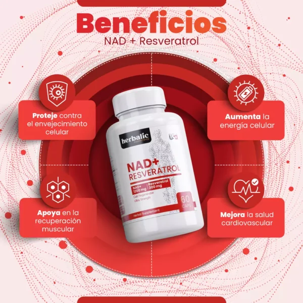 NAD  Resveratrol 1500mg, 60 cápsulas - Image 4