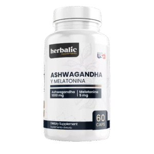 Ashwagandha y Melatonina 1000mg, 60 cápsulas