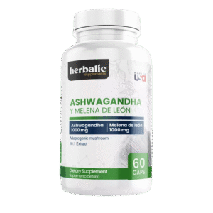 Ashwagandha y Melena de leon 1000mg, 60 cápsulas