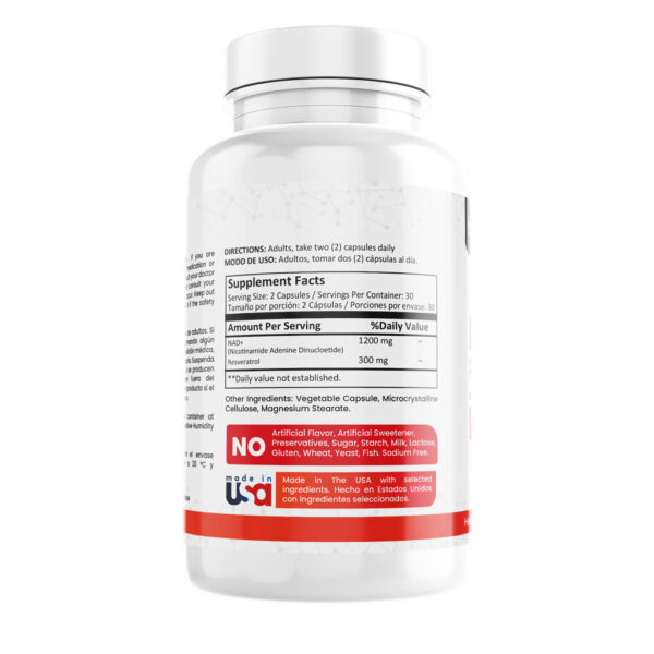 NAD  Resveratrol 1500mg, 60 cápsulas - Image 3